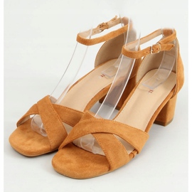 Sandals high heels camel 8832 Camel brown 1
