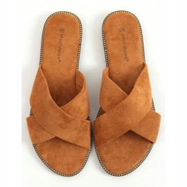 Women's cross slippers Camel 5143 Camel brown 1