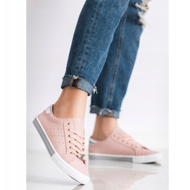 SHELOVET Low-top Sneakers With Eco Leather pink 2
