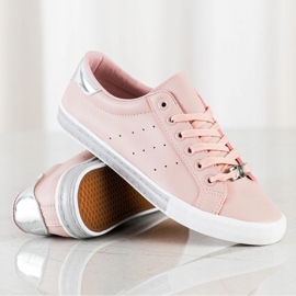 SHELOVET Low-top Sneakers With Eco Leather pink 1