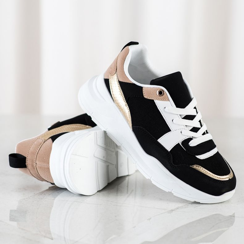 SHELOVET Stylish Sneakers With Mesh black 1