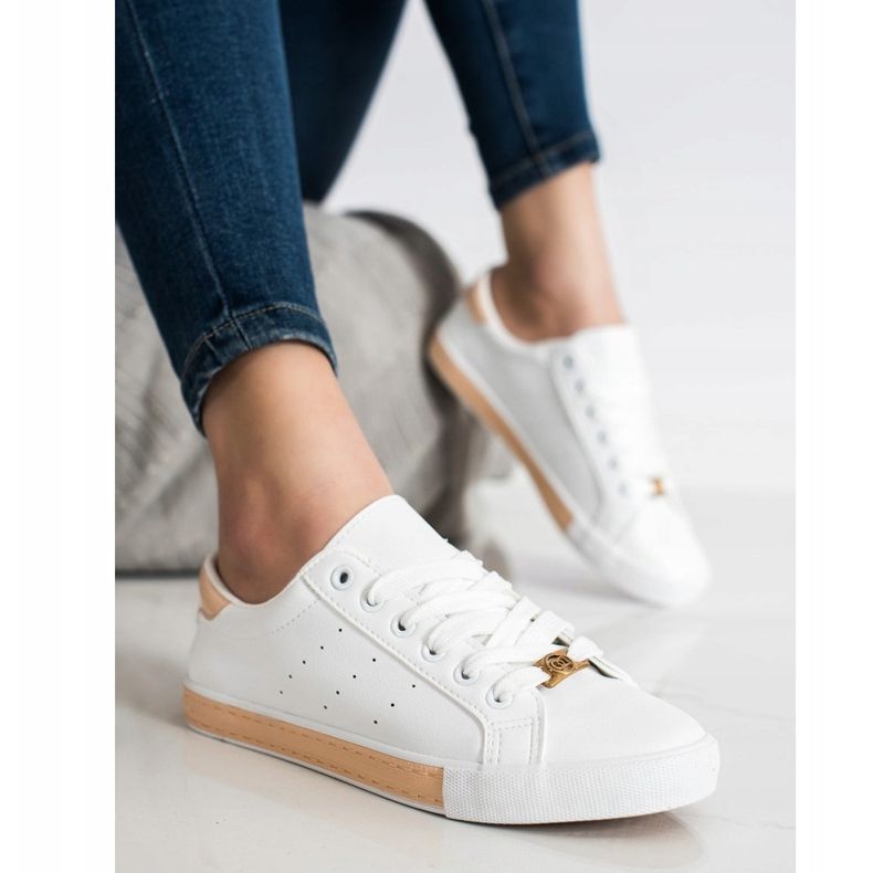 SHELOVET Low-top Sneakers With Eco Leather white 1 SHELOVET Low-top Sneakers With Eco Leather white 1