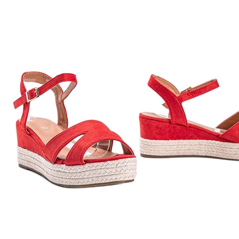 Red espadrilles on the Moon Rising wedge 1