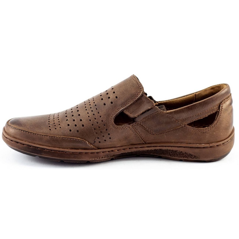 KOMODO Men's openwork shoes 863 for summer brown 1