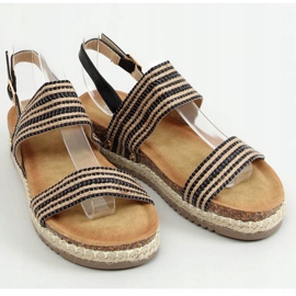 Black espadrilles sandals FD-50 Black beige 1