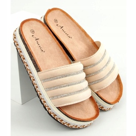 Slippers on the decorated sole N-96 Beige 1