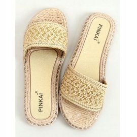Women's beige slippers LS002 Beige 1