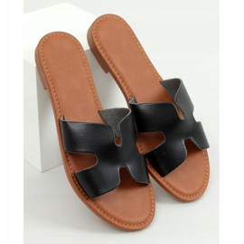 Black women's 55-2 Black slippers 1