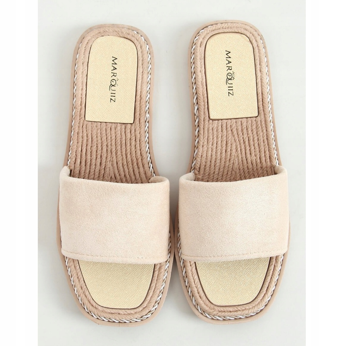 Women's beige slippers 1096 Beige - KeeShoes