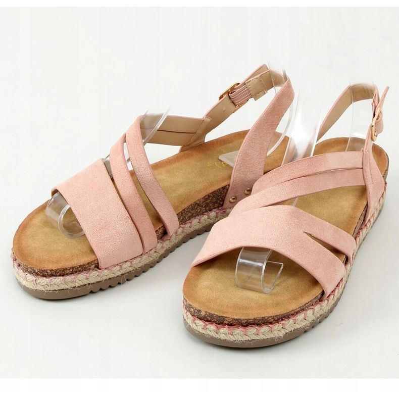 Sandals espadrilles boho pink FD002 Pink 1
