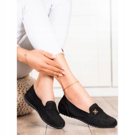 Fama Suede loafers with ornament black 1