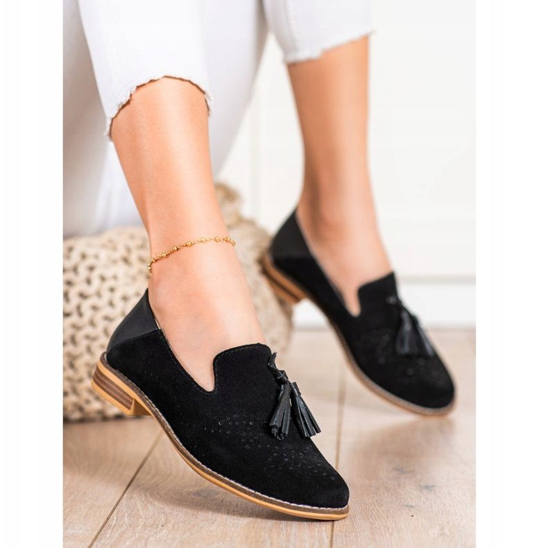 Filippo Leather Lords With Fringes black 1