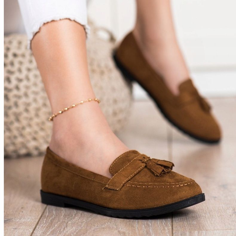 SHELOVET Casual Loafers With Fringes brown 1