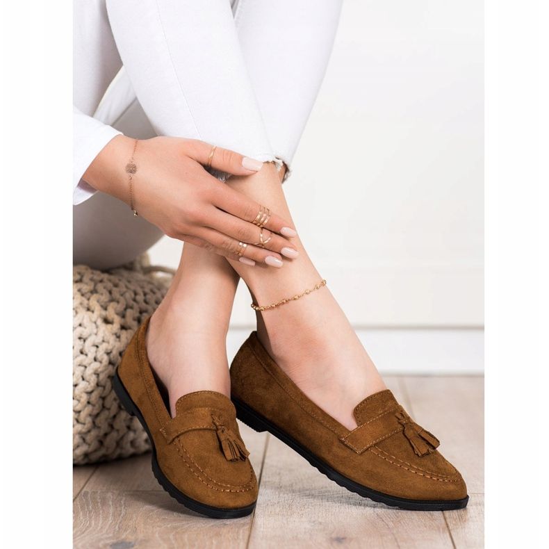 SHELOVET Casual Loafers With Fringes brown 2