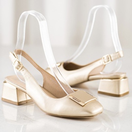 Filippo Golden Pumps With Eco Leather 1