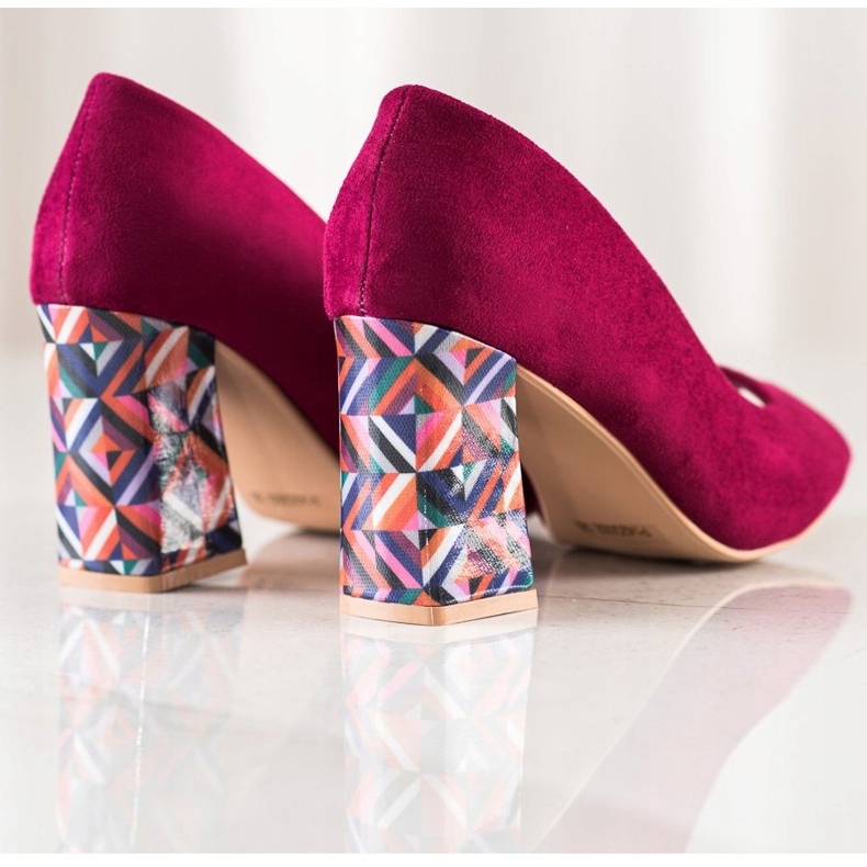 Sabatina Open Toe Pumps With Decorative Heel pink 1