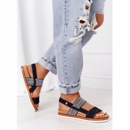 EVE Sandals With Silver Cuff Black Almeria 2