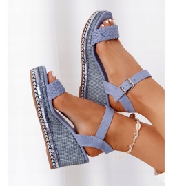 PG1 Wedge Sandals With Blue Sequins Scilla 1