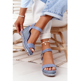 PG1 Wedge Sandals With Blue Sequins Scilla 2