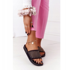 EVE Black Tonya Rubber Slippers With Sequins 1