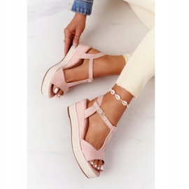 PG1 Pink Graciosa Wedge Sandals With Braids brown 1