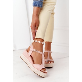 PG1 Pink Graciosa Wedge Sandals With Braids brown 2