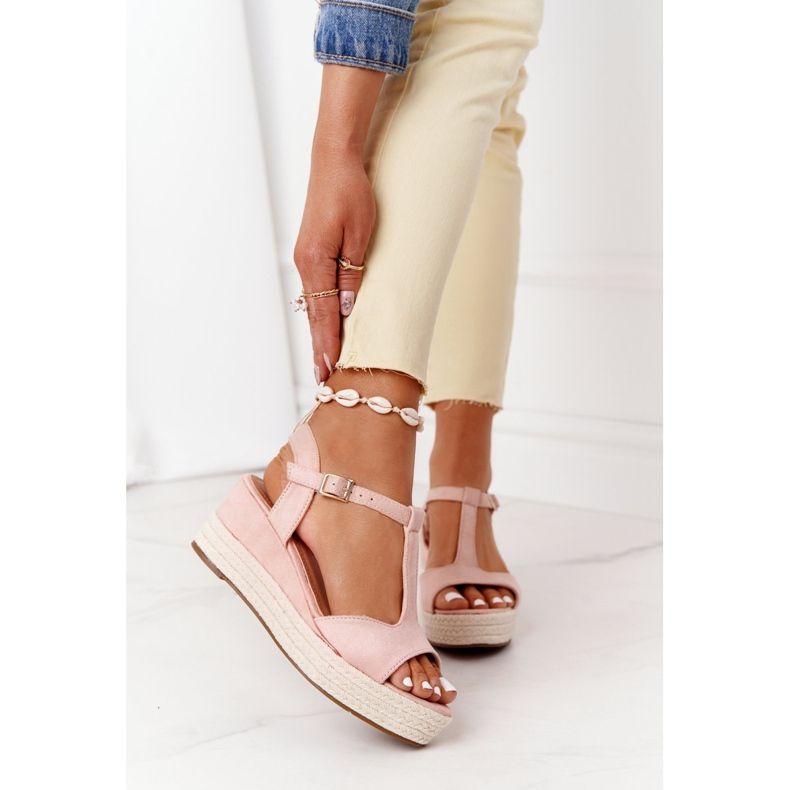 PG1 Pink Graciosa Wedge Sandals With Braids brown 2