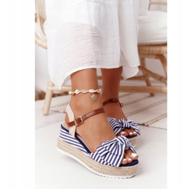 PG1 Navy Blue Wedge Sandals La Isla Bonita white multicolored 2