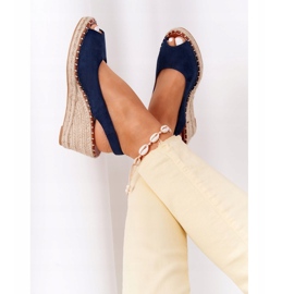 PG1 Las Palomas Wedge Sandals With Braids beige navy blue 1