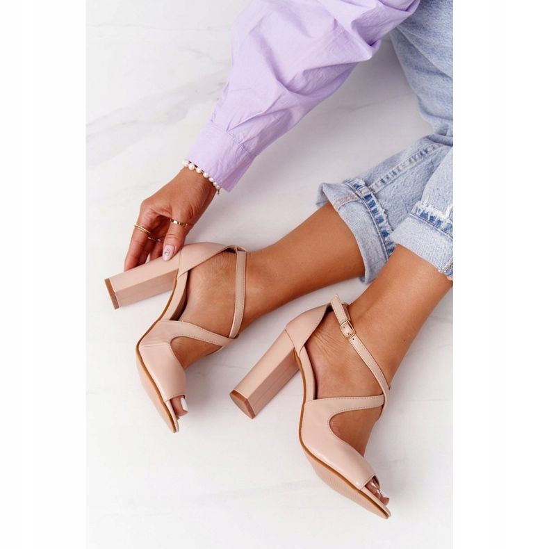 PG1 Elegant Nude Jemma Sandals On A Bar beige pink 1