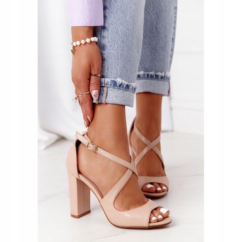 PG1 Elegant Nude Jemma Sandals On A Bar beige pink 2