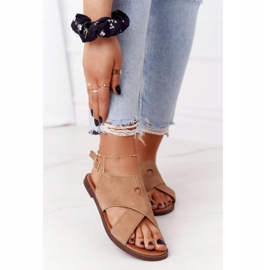 Suede Sandals Sergio Leone SK060 Beige 2