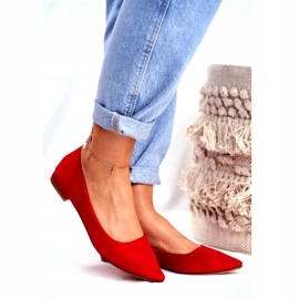 EVE Women's Ballerinas In Spitz Suede Red Westley 1