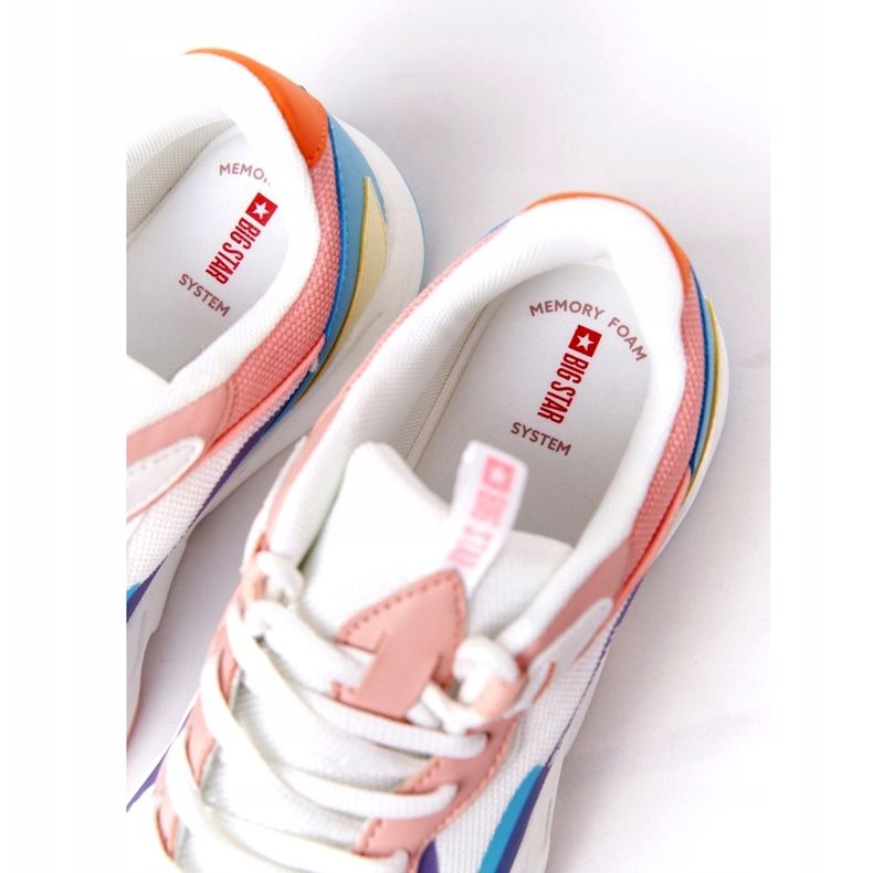 Women's Sport Shoes Memory Foam Big Star HH274809 White-Pink purple blue yellow 4