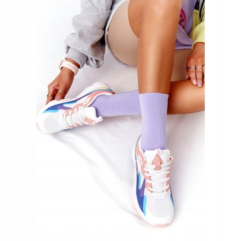 Women's Sport Shoes Memory Foam Big Star HH274809 White-Pink purple blue yellow 3