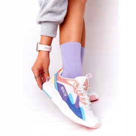 Women's Sport Shoes Memory Foam Big Star HH274809 White-Pink violet blue yellow 1
