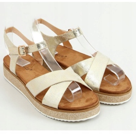 Women's golden sandals 100-139SA-1 Gold 1