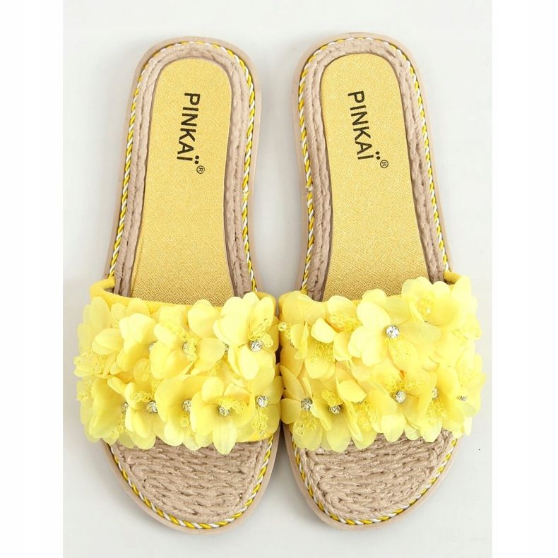 Yellow LS003 Yellow flowers slippers 1 Yellow LS003 Yellow flowers slippers 1