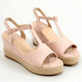 Pink Espadrilles on wedges pink WX-08 Pink 1