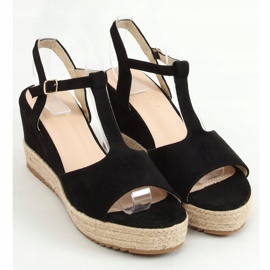 Black Espadrilles on wedges WX-08 Black 1