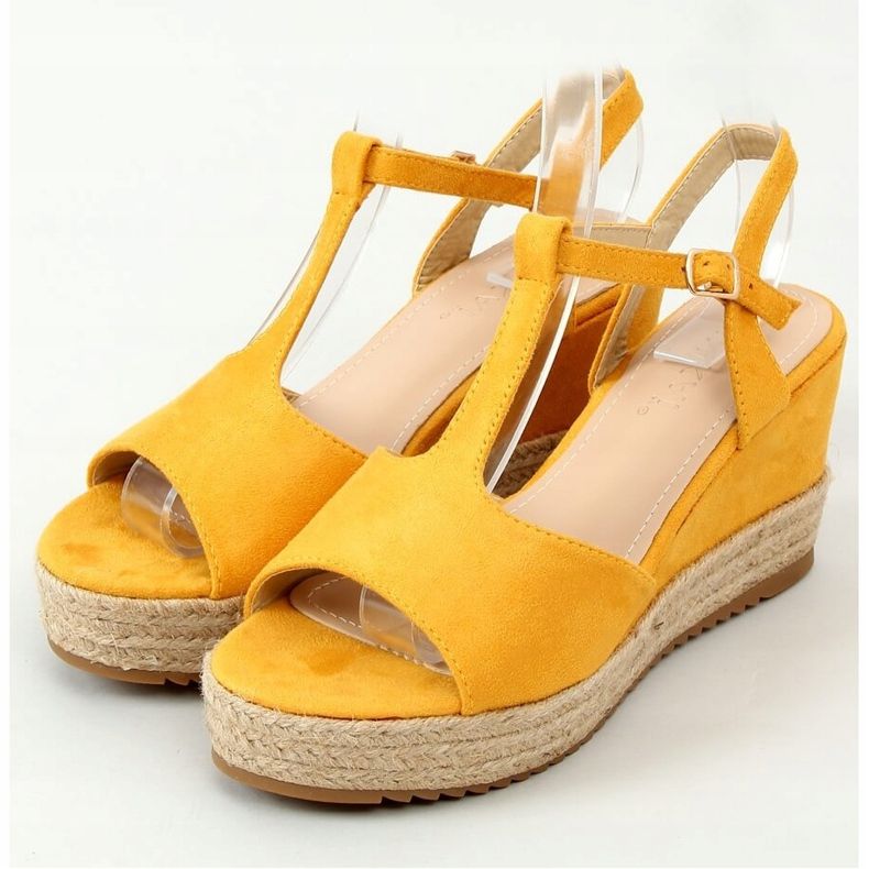 Espadrilles on wedges honey WX-08 Yellow 1