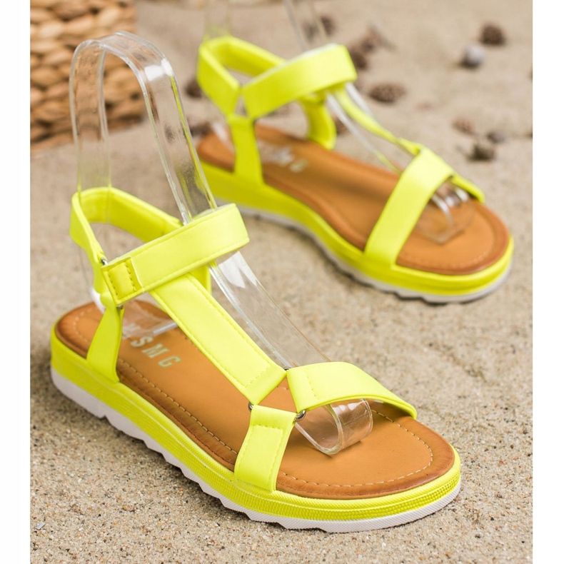 SHELOVET Fashionable Sandals With Velcro yellow 2