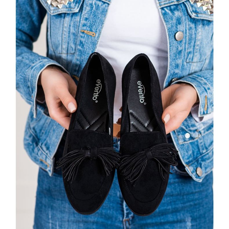 Evento Suede Lords With Fringes black 2