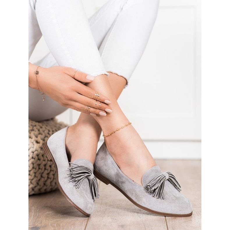 Evento Suede Lords With Fringes grey 2