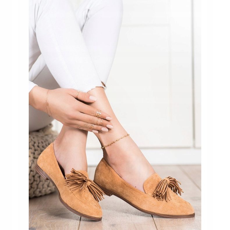 Evento Suede lords with fringes brown 2