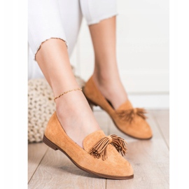 Evento Suede lords with fringes brown 1