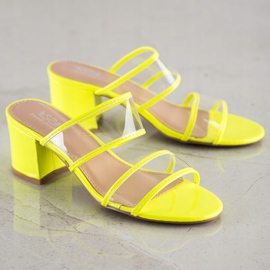 Small Swan Slippers With Transparent Strips yellow 1