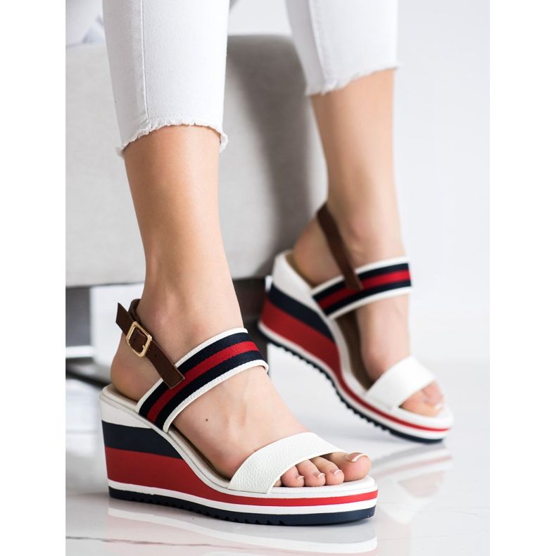Filippo Wedge Sandals With Stripes multicolored 2