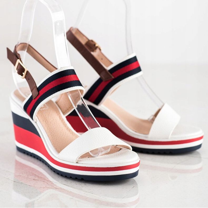 Filippo Wedge Sandals With Stripes multicolored 1