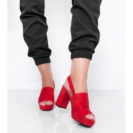 Chikie's red sandals on the post 1